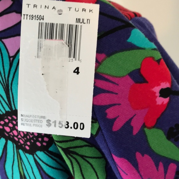 Trina Turk Tenderness V Neck Bell Sleeve Dress - Picture 4 of 6